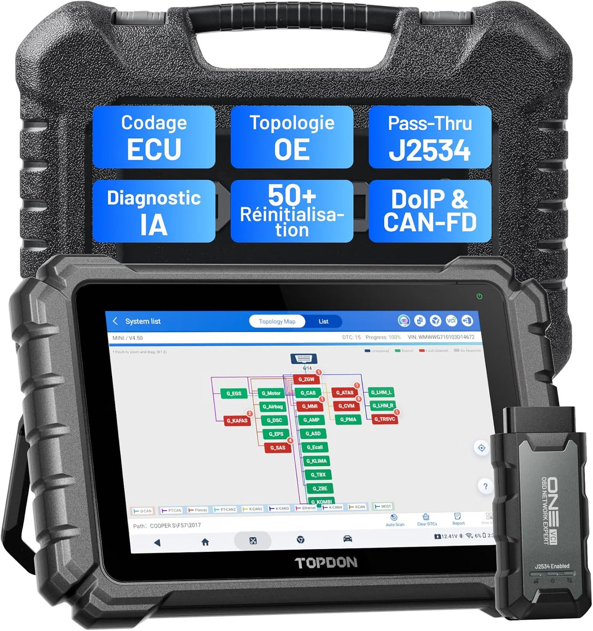 TOPDON One 10.1 Valise Diagnostic Auto Bidirectionnel