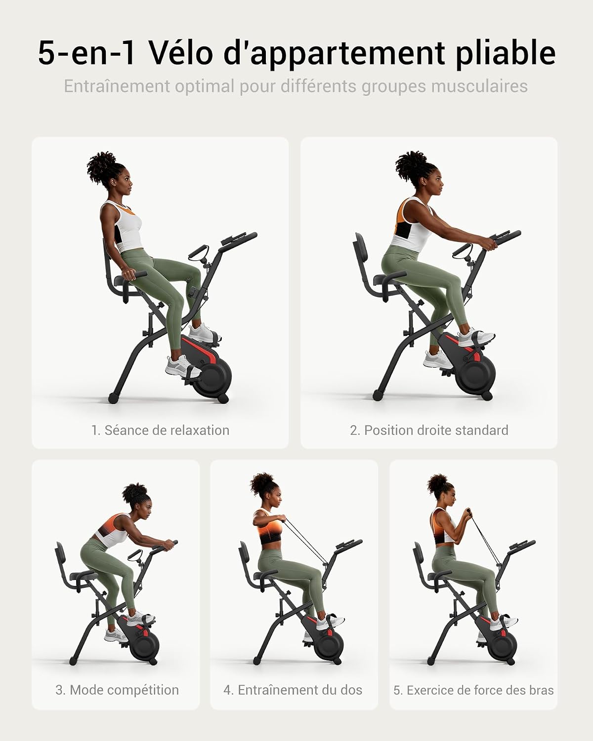 5 en 1 Vélo d'Apartement Pliable